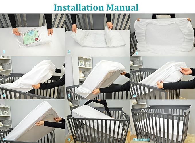 American Baby Company 2 Pack Waterproof Fitted Crib Mattress Protector 52" x 28" - Quilted, Noiseless, Soft & Breathable Crib & Toddler Mattress Pad Cover