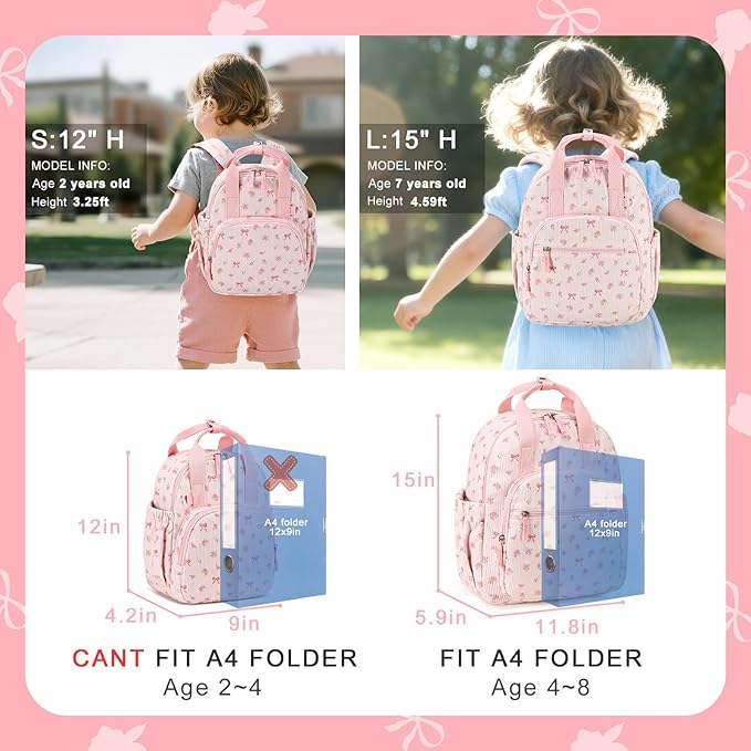 Bluboon Kids Backpack for Girls Boys 4-8 Cute 15" School Backpacks Preschool Kindergarten Bookbags Daycare Travel