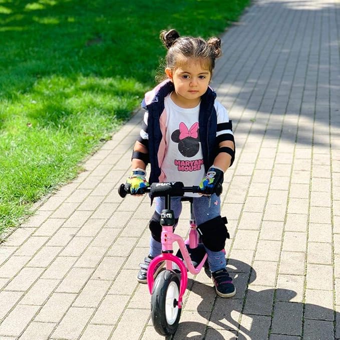 Soft-Style Kids Knee and Elbow Pads with Bike Gloves, Flexible Impact-Resistant Gear for Ages 2-11, Designed for Balance Bikes, Roller-Skating, and Skateboarding