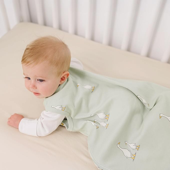 Ecolino Organic Cotton Baby Sleep Sack - 2-Way Zipper Baby Wearable Blanket - Toddler Sleeping Bag Sack - 18-36 Months - Goose