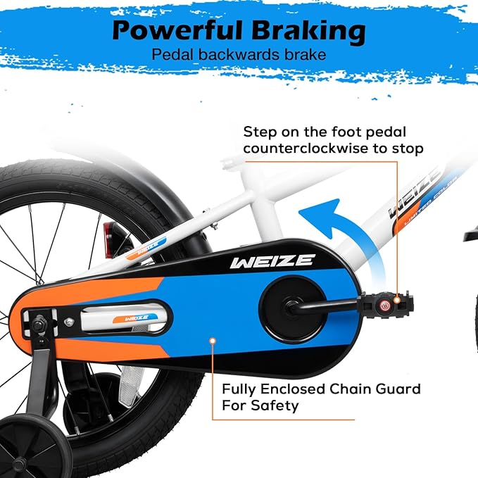 WEIZE Kids Bike, 16 20 Inch Children Bicycle for Boys & Girls Ages 4-12 Years Old, Rider Height 41-62 Inch, Adjustable Seat & Handlebars, Coaster Brake, Multiple Color Options