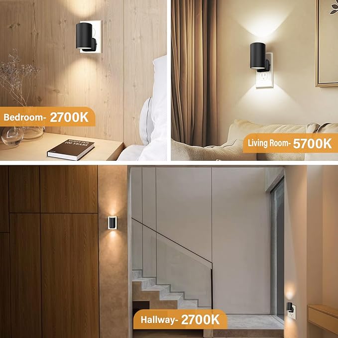 NOVELUX ETL Certified 5700K Night Light Plug in, Modern Night Lights Plug into Wall, Dusk to Dawn Sensor LED Nightlight, Cool White, Adjusted Brightness, Night Light for Kids,Hallway,Stairway, 2 Pack