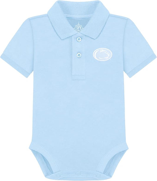 Creative Knitwear College Baby Polo Bodysuit Solid - Team Logo, Multiple Colors, for Boys & Girls (0-12 Months)