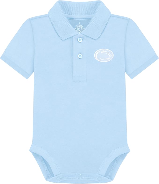 Creative Knitwear College Baby Polo Bodysuit Solid - Team Logo, Multiple Colors, for Boys & Girls (0-12 Months)