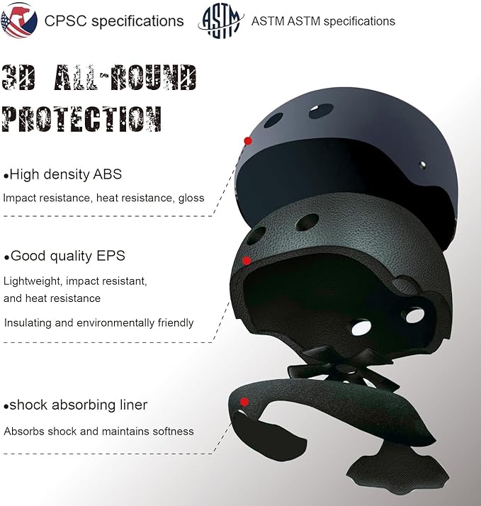 Kids Bike Helmet, CPSC & ASTM Certified, Adjustable EPS Protective Gear, 5 Colors, Multi-Sport for Boys & Girls, 11 Vents, Free Sports Drawstring Bag