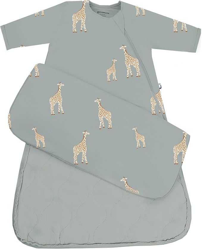 GUNAMUNA Long Sleeve Sleep Sack for Babies, Wearable Sleep Bags, Soft Rayon, 1.0 TOG, Essentials for Newborns