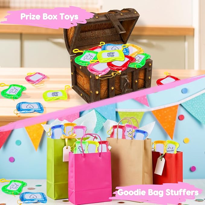 16PCS Mini Magnetic Drawing Board Valentine Party Favors Bulk for Kids 4-8 8-12 Goodie Treat Bag Stuffers Classroom Treasure Chest Carnival Prizes Box Toys Pinata Filler Birthday Return Gifts
