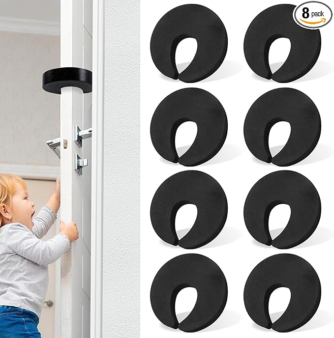 8 Pcs Premium Door Pinch Guard - Door Finger Pinch Guard & Foam Door Stopper, Child & Pet Safe Anti-Slam for Home