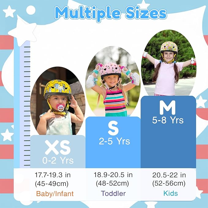Toddler Bike Helmet with Gloves and Backpack Set, 3 Sizes for Baby Infant to Kids Ages 1-3 3-5 5-8+, Adjustable Boys Girls Bike Helmet for Bicycle/Scooter/Skateboard/Roller Skate