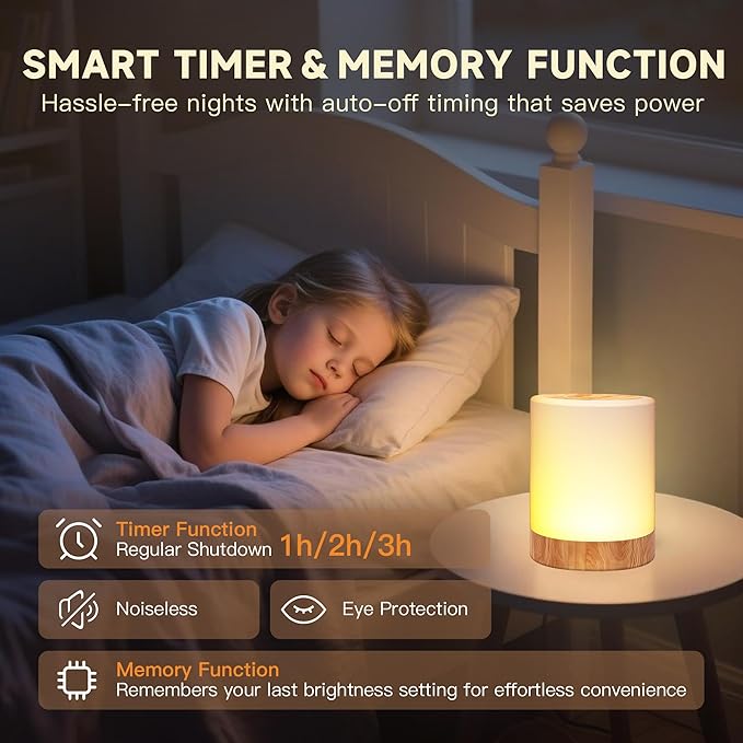 Yonito Night Light for Baby Nursery, 64 Colors Changing Touch Dimmable Night Lamp for Kids, Rechargeable Nursery Light with Timer, Portable Baby Night Light for Breastfeeding