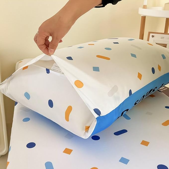 4 Piece Toddler Bedding Set for Boys,Cars Construction Toddler Bed Comforter Set Includes Comforter,Flat Sheet,Fitted Sheet and Pillowcase,Christan Trucks Tractors Bed in A Bag for Kids Bedroom