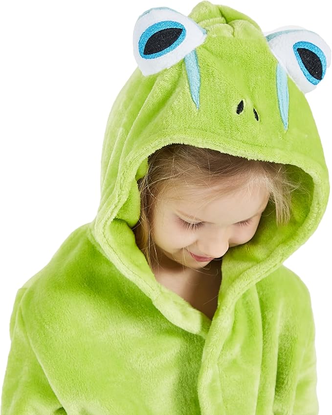DELEY Girl's Robe Baby Boys Hoodie Robes Toddler Bathrobes for Kids Pajamas Sleepwear
