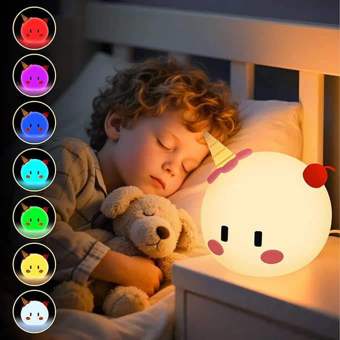 Monster Night Light for Kids, 8-Color Modes & Voice Controlled Light Lamps, Cute Soft Touch Silicone Portable Rechargeable Touch Nightlight for Breastfeeding, Bedroom Decor, Boys and Gifts for Girls