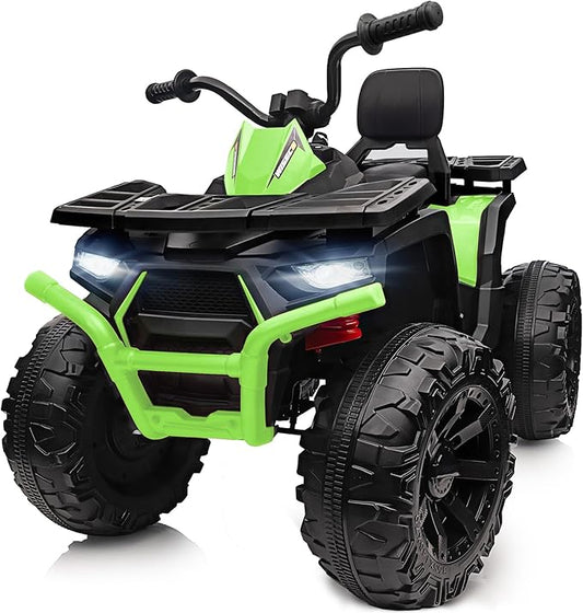 Kids ATV 4 Wheeler, 24V Ride On Toys Car for Big Kids with 400W Motor, 2 Seater - Green