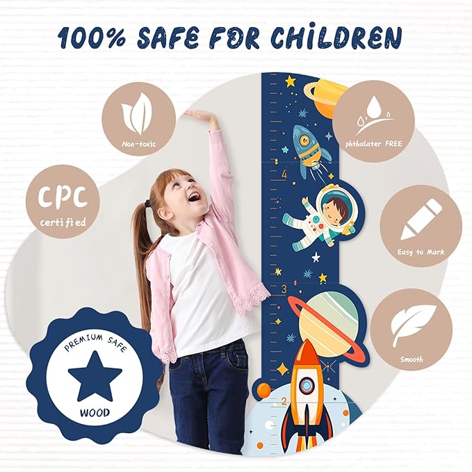 Personalized Name Growth Chart for Kids, Zoo Kids Growth & Measuring Chart in Inches, Fun & Stylish Height Tracker for Children, Growth Ruler