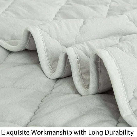 NTBAY Down Alternative Oversized Toddler Comforter, Super Soft and Warm Solid Color Baby Crib Quilted Blanket, 43x60 inches, Light Grey