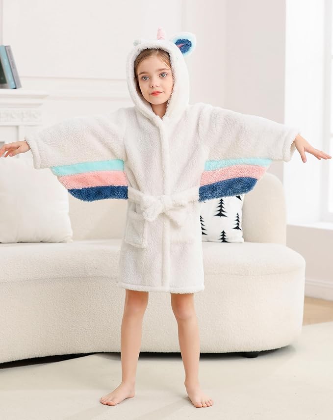 CuteOn Bathrobe for Women Soft Fleece Hooded Plush Loungewear