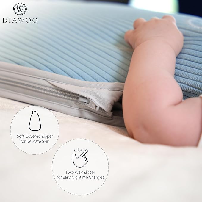 4 Season Baby Sleep Sack–Merino Wool&Organic Cotton–Adjustable Sleeping Bag (2–36 Months) with Two-Way Zipper& Belt Slot