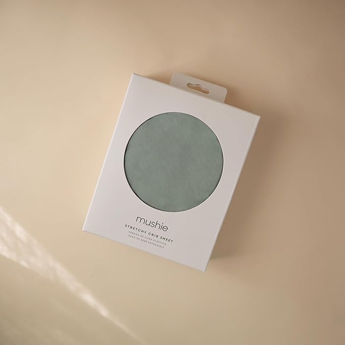 mushie Stretchy & Soft Crib Sheet | Fitted 28" x 52" (Roman Green)