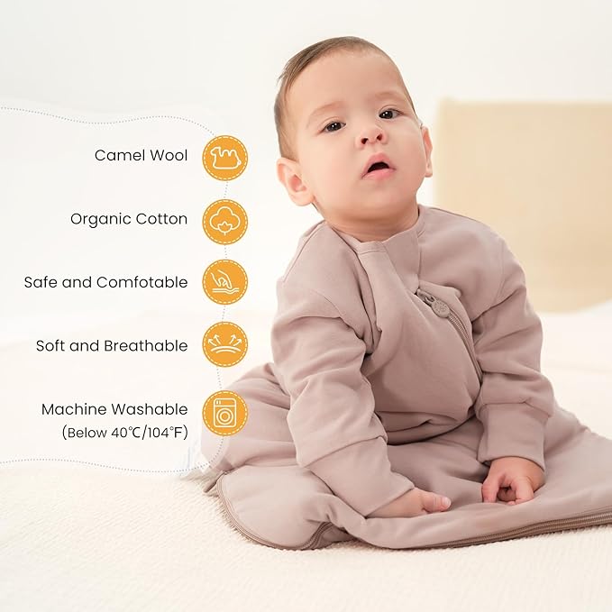 Unisex Sleeping Bag for Babies and Toddlers 1.0 Tog Sleep Sack 18-36 Months, Newborn Sleep Sack, Wearable Blanket Baby, One Piece Long Sleeves, Gifts for Baby
