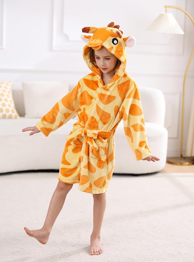 CuteOn Bathrobe for Women Soft Fleece Hooded Plush Loungewear