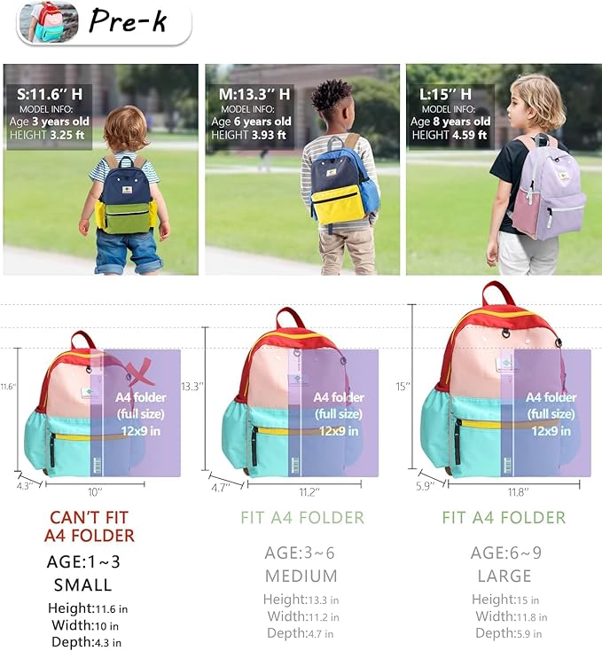 atgark Preschool Toddler Backpack For Boys Girls, School Mini & Travel, Small Kids Child Backpacks, Kindergarten Elementary bag, 11.6" H