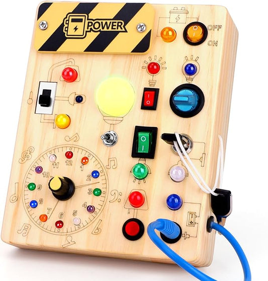 Busy Board for Toddlers - Montessori Educational Toy for 1-3 Year Old Boys & Girls | Travel-Friendly Sensory Learning Activity | Ideal for Kids with Autism(Clocks Busy Board)