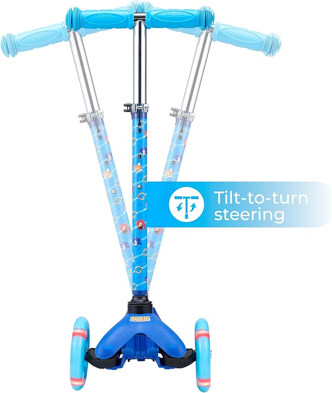 Self Balancing Kick Scooter with Light Up Wheels, Extra Wide Deck, 3 Wheel Platform, Foot Activated Brake, 75 lbs Limit, Kids & Toddlers Girls or Boys, for Ages 3 and Up