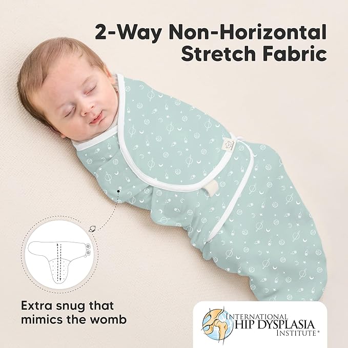 KeaBabies 3-Pack Organic Baby Swaddle Sleep Sacks - Swaddles for Newborns, Infant 0-3 Months, Baby Girls, Boys, Soft & Snug Newborn Sleep Sack, Nursery Swaddling Blankets (Galaxy)