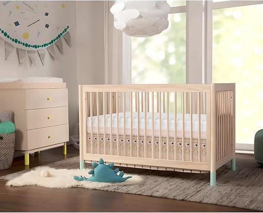 Crib Mattress, Dual Sided Comfort Memory Foam Toddler Bed Mattress, Triple-Layer Breathable Premium Baby Mattress for Infant and Toddler w/Removable Outer Cover - White&Pink