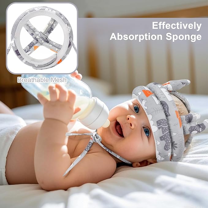 Baby Head Protector, Accmor Cute Baby Helmet for Crawling Walking Running, Breathable Protective Cap Adjustable Infant Baby Headguard Soft Cushion, Anti-Collision Toddler Helmets for 6m-24m Boys Girls