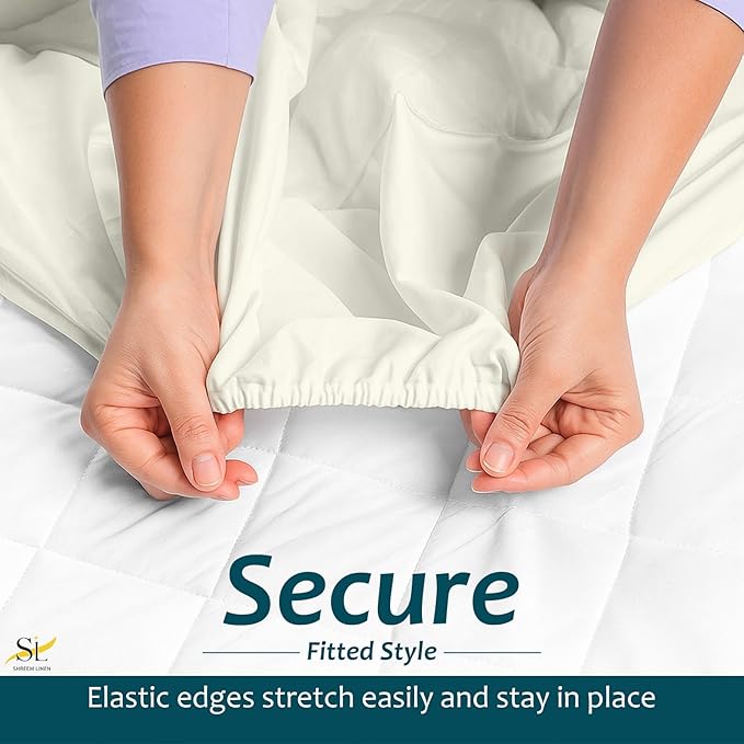 RV Bunk Mattress Protector Fitted Sheet Style 28x75 - Waterproof Vinyl Mattress Cover, Breathable, Bed Wetting & Spill Protection, Fits Mattresses up to 9" Deep (Ivory)
