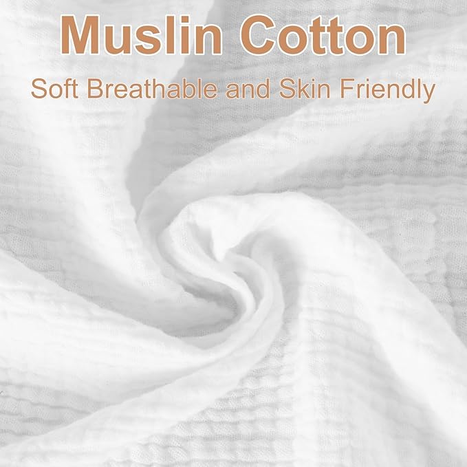 2 Pack Muslin Crib Sheets for Boys & Girl- Neutral Breathable Cotton Crib Mattress Sheets Fitted for Standard 28"x 52"- Nursery Décor No Slip Bed Sheets- Black & White