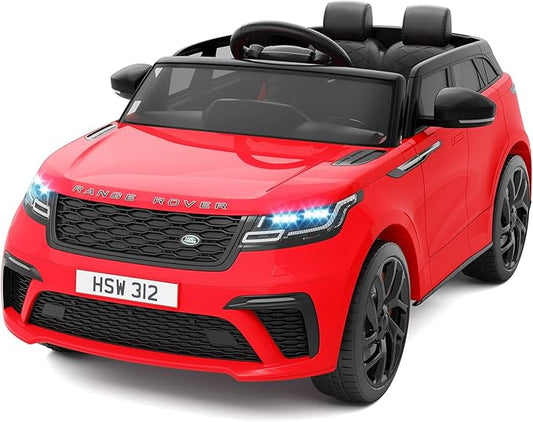 Kids Ride On Car with Remote, Licensed Land Rover Kids Electric Car, Ride On Toys for Children 4-8 with Mp3 Player, Rocking, Pull Rod (Red)