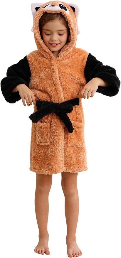 DELEY Girl's Robe Baby Boys Hoodie Robes Toddler Bathrobes for Kids Pajamas Sleepwear