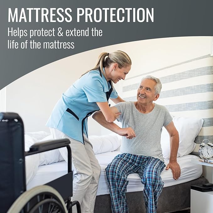 DMI Waterproof Mattress Protector, White, 36x80x6 Inch, Noiseless Plastic