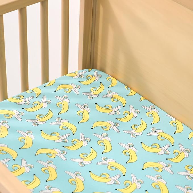 Little Sleepies Baby Crib Sheets, Buttery Soft Viscose from Bamboo Crib Sheets for Boys & Girls, Toddler Bed Sheet, Standard Crib Mattress Sheet, Super Stretchy & Elasticized (Bananas)
