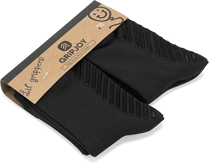 Gripjoy Toddler Socks with Grippers, Non-Slip for Kids, Enhanced Stability, Comfortable Cotton - 4 Pairs
