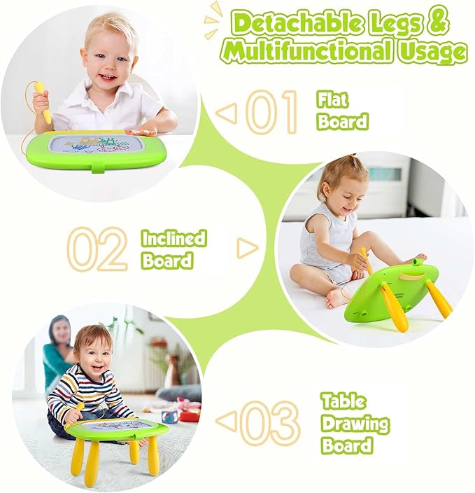 Smasiagon Toddler Girl Boy Toys,Magnetic Drawing Board for Toddlers,Early Learning Doodle Board Writing Painting Sketch Pad, Birthday Easter Valentines Day Gifts for 1 2 3 Year Old (Green)