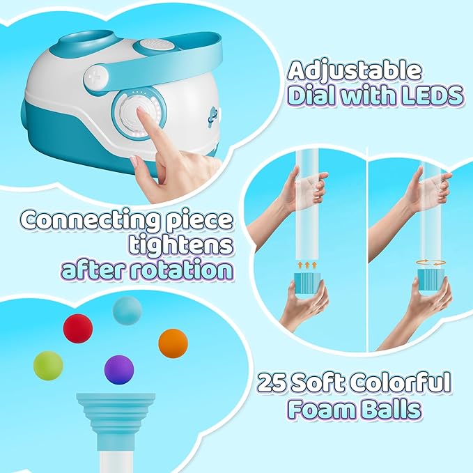 Air-Powered STEM Building Toys - Bluetooth Learning Toys with Wireless Music Play, Rechargeable & Play While Charging, STEM Toys for 3+ Year Old, Kids Toys Birthday Gifts for Kids