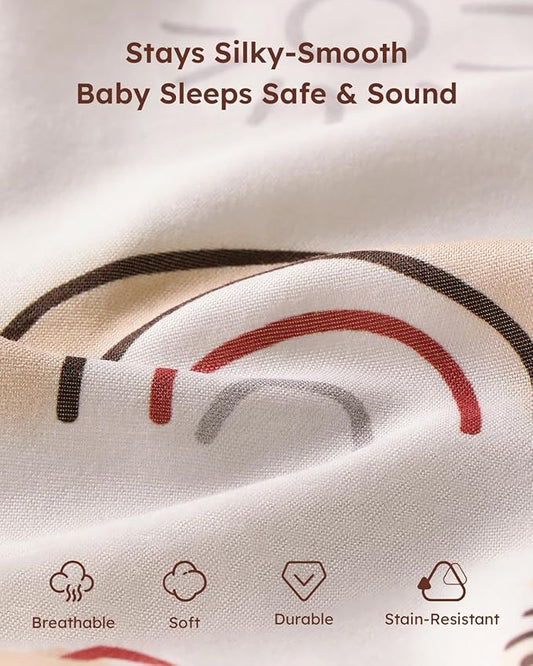 Yoofoss Baby Pack and Play Sheets 2 Pack for Boys and Girls - 38x26 Mini Crib Sheets Fitted Neutral Compatible with Graco Pack n Play Mattress,Ultra Soft Breathable Microfiber Animal World