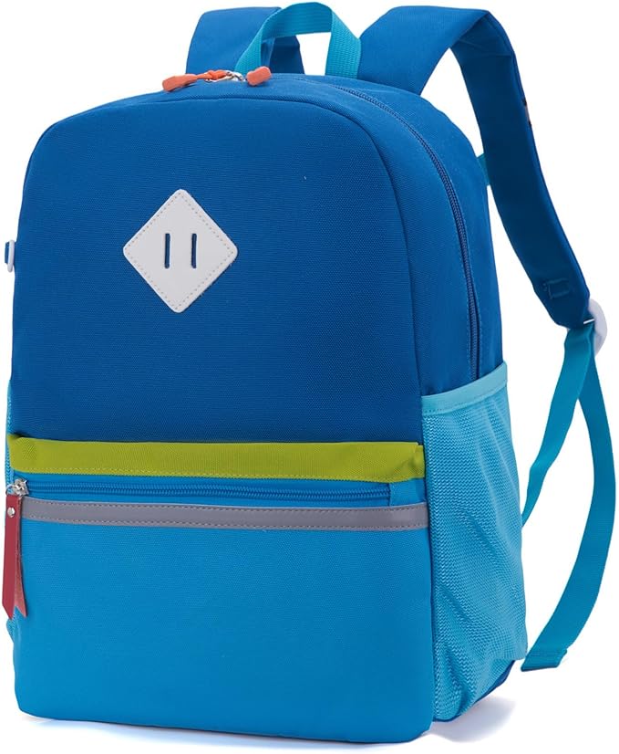 HawLander Little Kids Backpack for Boys or Girls, Toddler School Bag Fits 3 to 6 years old, Light Blue, 15 Inch