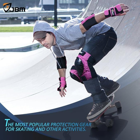 JBM Adult & Kids Knee Pads Elbow Pads and Wrist Guards for Inline Skating, Roller Skating, Skateboarding, Scootering