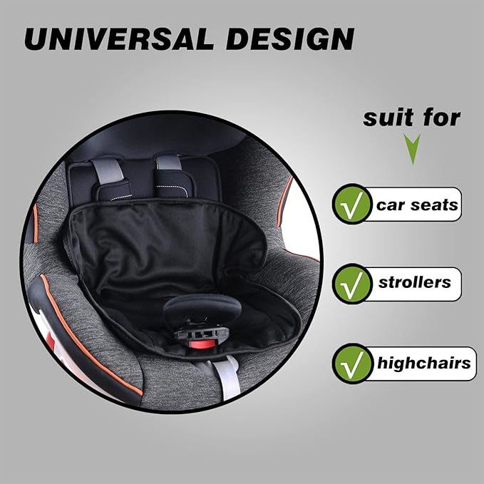 Piddle Pads, Multi-use and Leak Free Lines for Baby Stroller, High Chair & Car Seat, Waterproof Toilet Training Seat Covers for Toddles (Black (2 Pack))