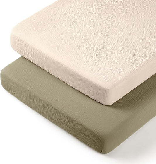 lulumoon Pack N Play Sheets: Soft & Breathable Playard Sheets for Boys and Girls - Fitted for Most Pack N Play and Playard Mattress
