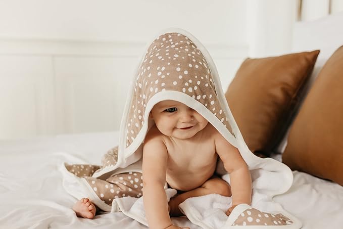 Copper Pearl Hooded Bath Towels Premium Knit/Terry Cloth Baby Towels with Hood, Pockets, and Cool Designs - Great to Gift and Make Bath Time Fun - Baby Bath Towel, Fawn