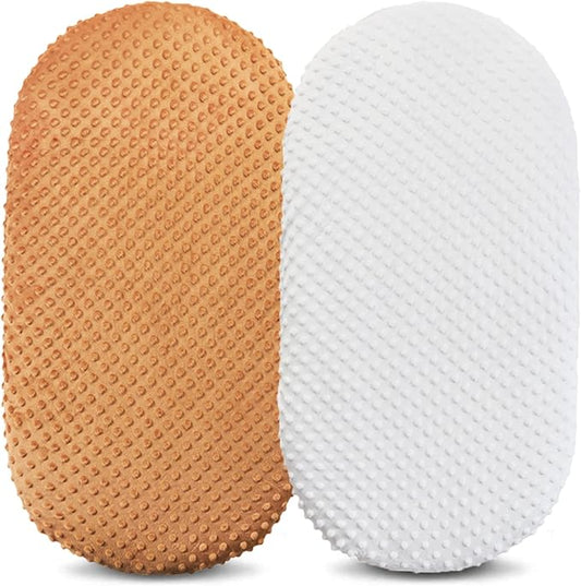 Owlowla Bassinet Sheet Set,Ultra Soft Minky Cradle Sheets Universal Fitted Bassinet Pad/Mattress for Baby Boys Girls(Ivory/Caramel)