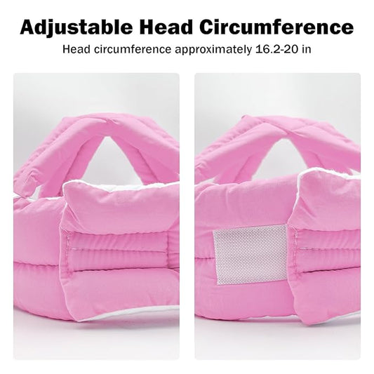 Baby Head Protector Baby Helmet for Crawling Walking, No Bumps Safety Head Adjustable Protective Cap for Walking, Playing (Pink)