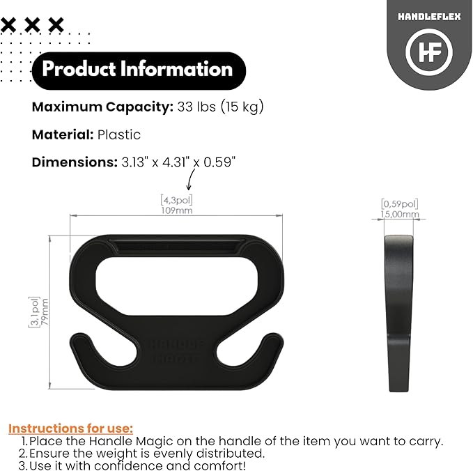 Handle Magic (2 Units) Bag Carriers | Ergonomic Grip and Bag Holder | Pocket Size | Lightweight & Comfortable for Shopping & Travel - Made in USA (Yellow)