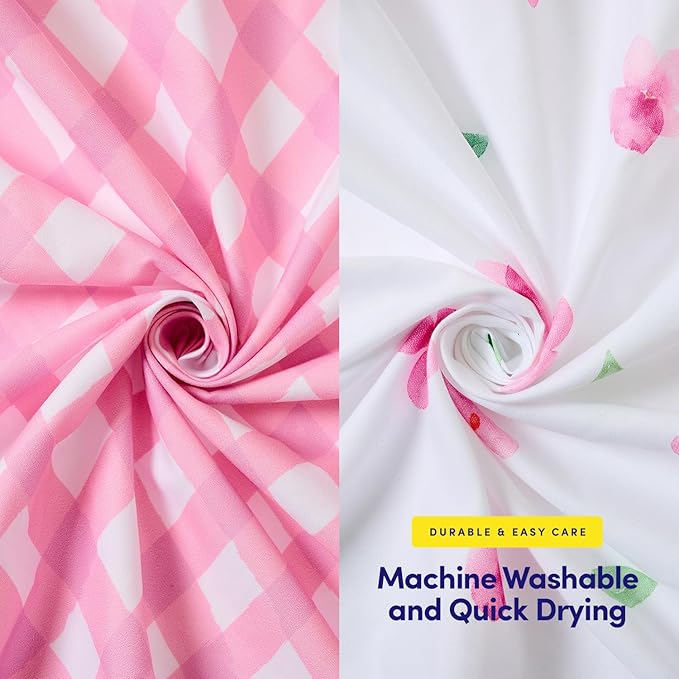 2 Pack Crib Sheets for Boys & Girls – Snug Full Elastic Fit for Standard Crib Mattresses (28″×52″) – Stylish Zoo Animals, Feathers, Gingham & Petals, Watercolor Vines Prints, Gingham & Petals
